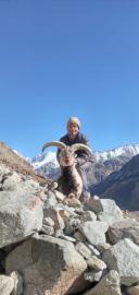 Posing with a nice trophy Blue Sheep