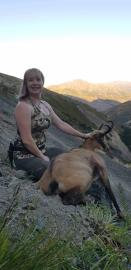 Lady Hunter with a trophy Chamois