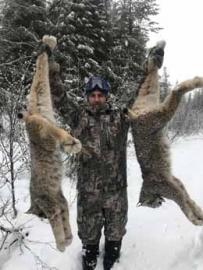 British Columbia Hunter with 2 Lynx