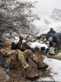 Taking a break while ibex hunting
