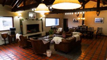 living room water buffalo hunting lodge