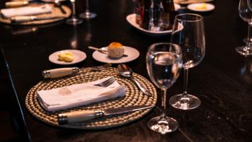 Meals at free range water buffalo lodge