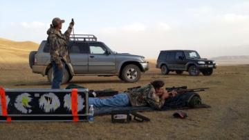 Sighting in the rifles on an Ibex hunt