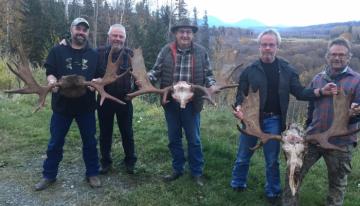 Hunters with 3 Canadian Moose Trophies