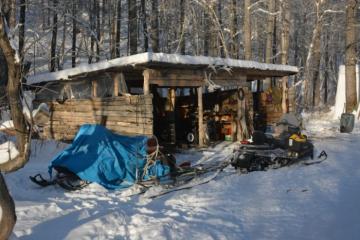 Russian Bear Hunt Snowmobile shed