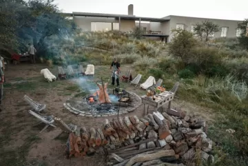 fire pit at hunt lodge