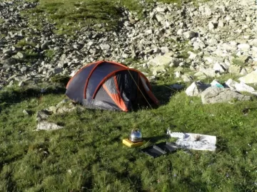 Kuban Tur tent spike camps in Russian mountains