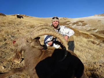 Happy Hunter with Ibex Trophy